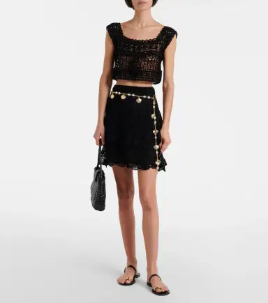 Anna Kosturova Florence cotton crochet miniskirt | Thumbnail 4