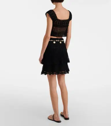 Anna Kosturova Florence cotton crochet miniskirt | Thumbnail 5