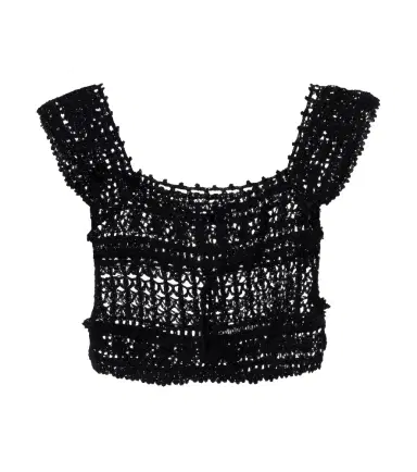 Anna Kosturova Cotton crochet crop top | Thumbnail 1