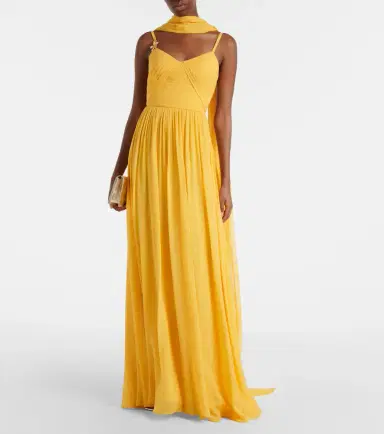 Elie Saab Embellished scarf-detail silk gown | Thumbnail 4