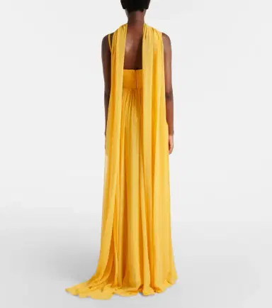 Elie Saab Embellished scarf-detail silk gown | Thumbnail 5