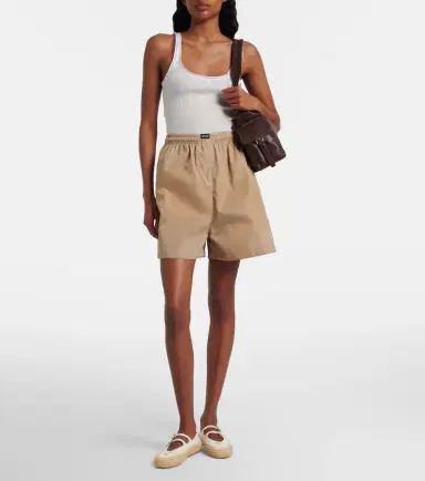Prada Lace-trimmed ribbed-knit cotton tank top | Thumbnail 4