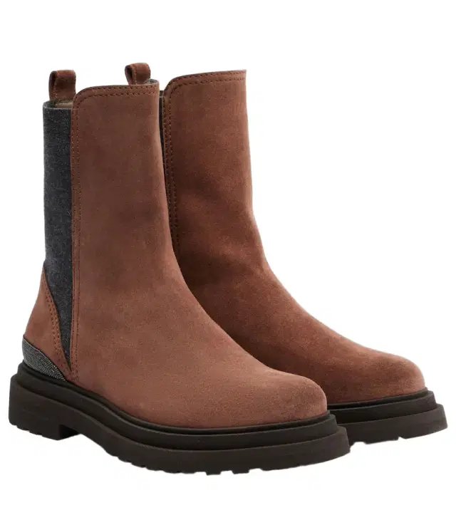 Brunello Cucinelli Monili suede Chelsea boots