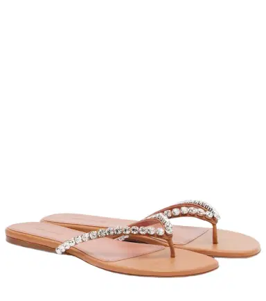 Amina Muaddi Gigi embellished leather thong sandals | Thumbnail 1 Amina Muaddi Gigi embellished leather thong sandals | Thumbnail 1
