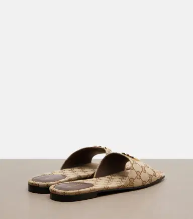 Gucci Double G GG Canvas slides | Thumbnail 2