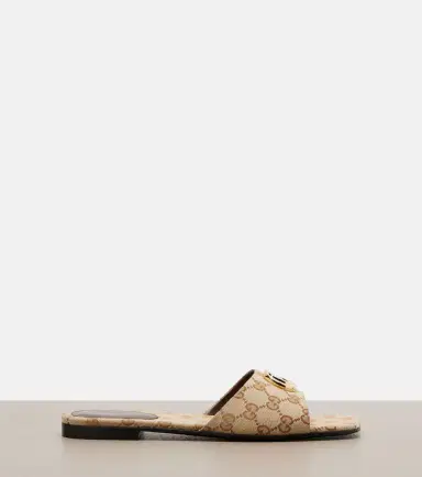 Gucci Double G GG Canvas slides | Thumbnail 3