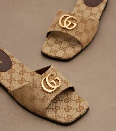 Gucci Double G GG Canvas slides | Thumbnail 4