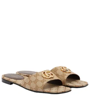 Gucci Double G GG Canvas slides | Thumbnail 1