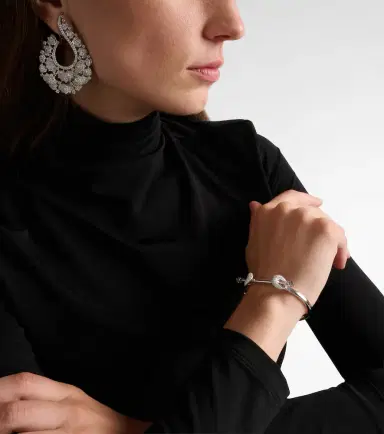 Ananya Chakra Icon 18kt white gold bracelet with diamonds and quartz | Thumbnail 3