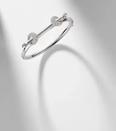 Ananya Chakra Icon 18kt white gold bracelet with diamonds and quartz | Thumbnail 5