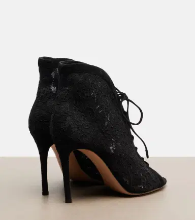 Gianvito Rossi Suede-trimmed lace pumps | Thumbnail 2 Gianvito Rossi Suede-trimmed lace pumps | Thumbnail 2