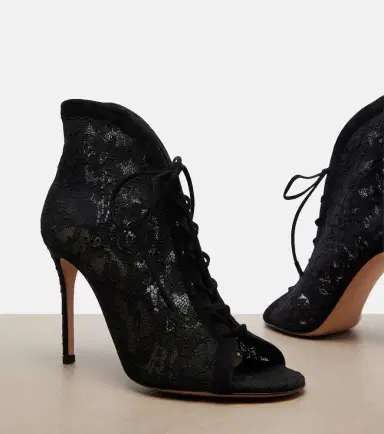 Gianvito Rossi Suede-trimmed lace pumps | Thumbnail 3 Gianvito Rossi Suede-trimmed lace pumps | Thumbnail 3