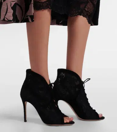 Gianvito Rossi Suede-trimmed lace pumps | Thumbnail 6 Gianvito Rossi Suede-trimmed lace pumps | Thumbnail 6
