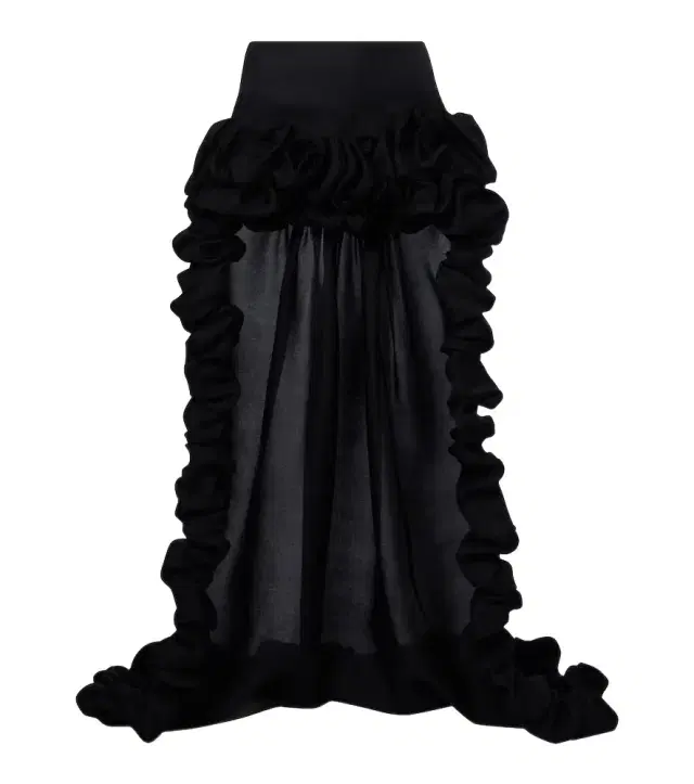 Asymmetric ruffled silk gazar miniskirt