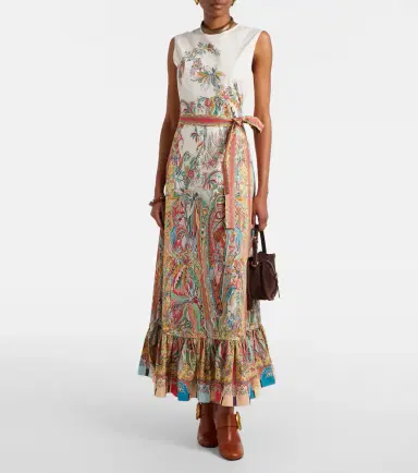 Etro Belted printed cotton maxi dress | Thumbnail 2