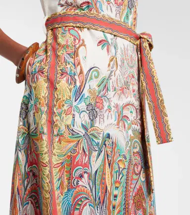 Etro Belted printed cotton maxi dress | Thumbnail 6