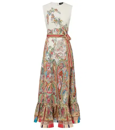 Etro Belted printed cotton maxi dress | Thumbnail 1
