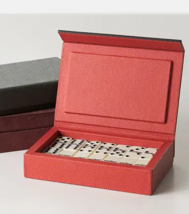 GIOBAGNARA Parma leather and walnut domino set | Thumbnail 3