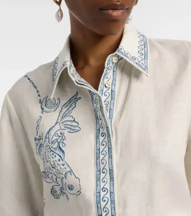 ALÉMAIS Alémais Lucky oversized printed linen shirt | Thumbnail 2
