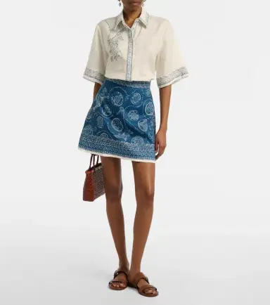 ALÉMAIS Alémais Lucky oversized printed linen shirt | Thumbnail 5