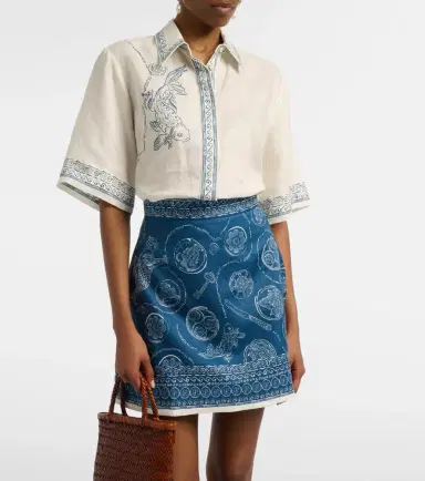 ALÉMAIS Alémais Lucky oversized printed linen shirt | Thumbnail 6
