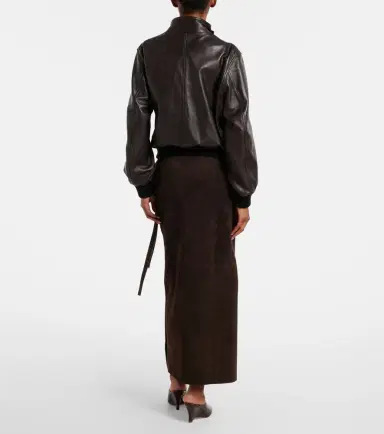 Nour Hammour Suede wrap skirt | Thumbnail 2