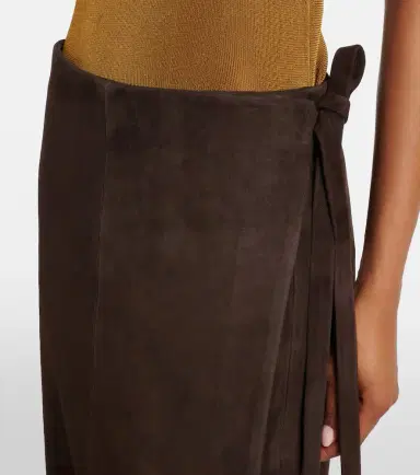 Nour Hammour Suede wrap skirt | Thumbnail 4