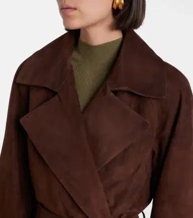 Nour Hammour Althea suede wrap coat | Thumbnail 3 Nour Hammour Althea suede wrap coat | Thumbnail 3