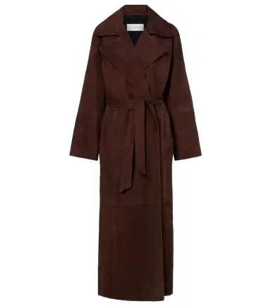 Nour Hammour Althea suede wrap coat | Thumbnail 1 Nour Hammour Althea suede wrap coat | Thumbnail 1