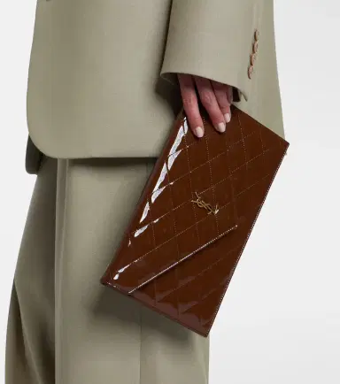 Saint Laurent Paris quilted patent leather pouch | Thumbnail 6