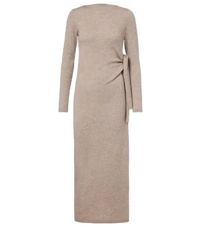 Jardin des Orangers Gathered wool and cashmere midi dress