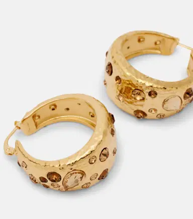 Oscar de la Renta Crystal-embellished hoop earrings | Thumbnail 4 Oscar de la Renta Crystal-embellished hoop earrings | Thumbnail 4