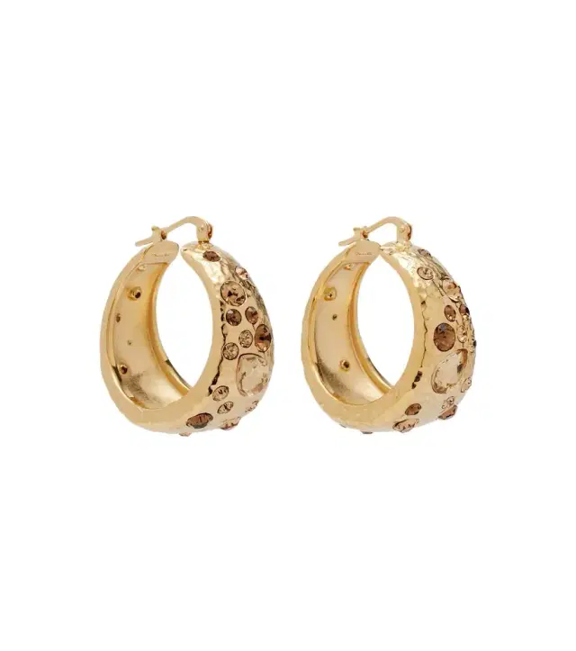 Oscar de la Renta Crystal-embellished hoop earrings