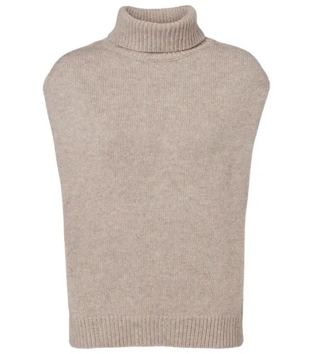 Turtleneck wool and cashmere sweater vest