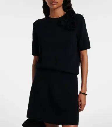 Jardin des Orangers Floral-appliqué wool and cashmere sweater | Thumbnail 2