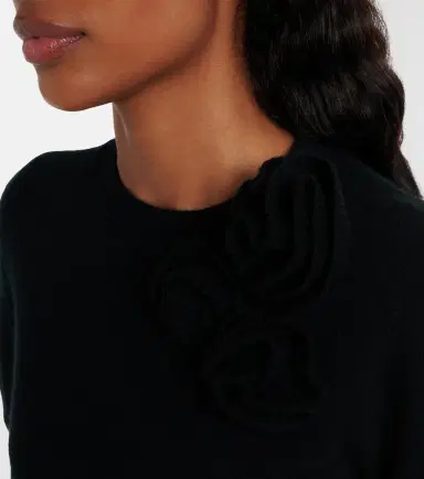 Jardin des Orangers Floral-appliqué wool and cashmere sweater | Thumbnail 4