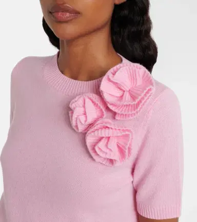Jardin des Orangers Floral-appliqué wool and cashmere sweater | Thumbnail 5