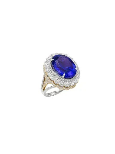 Wish Fine Jewelry 14.65ct Diamond Tanzanite 18K Gold Cocktail Ring | Thumbnail 2