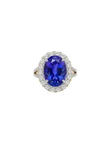 Wish Fine Jewelry 14.65ct Diamond Tanzanite 18K Gold Cocktail Ring | Thumbnail 1