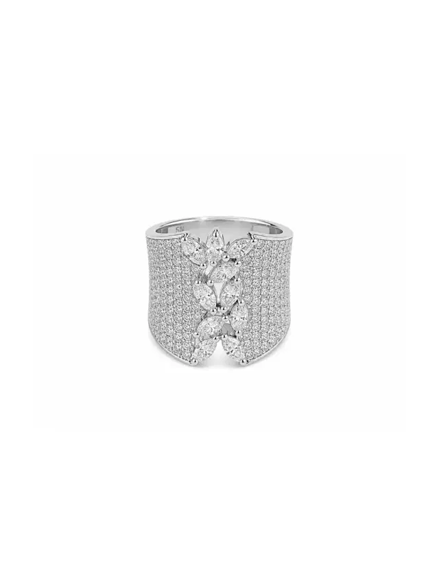 Wish Fine Jewelry 2.18ct Diamond 14K Gold Pave Statement Ring