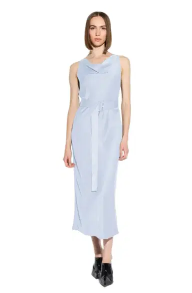 Lapointe Lightweight Satin Belted Dress | Thumbnail 1