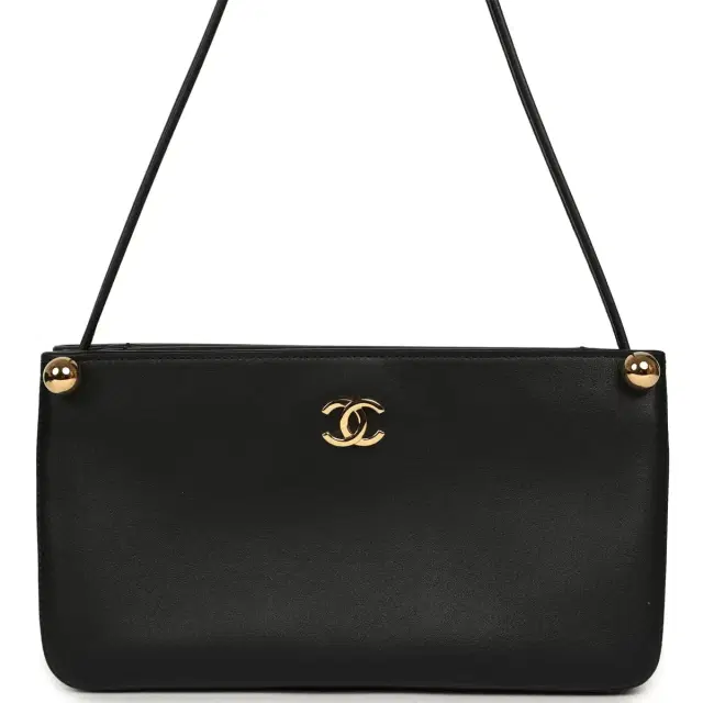 Chanel Chanel "Chic Studs" Clutch Bag Black Lambskin Gold Hardware