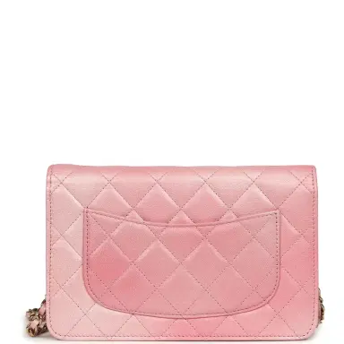 Chanel Chanel Classic Wallet On Chain Ombre Pink Shiny Goatskin Light Gold Hardware | Thumbnail 4