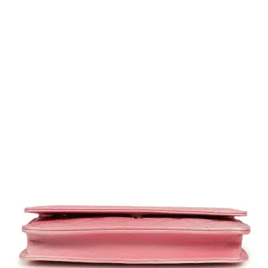 Chanel Chanel Classic Wallet On Chain Ombre Pink Shiny Goatskin Light Gold Hardware | Thumbnail 6