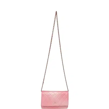 Chanel Chanel Classic Wallet On Chain Ombre Pink Shiny Goatskin Light Gold Hardware | Thumbnail 7