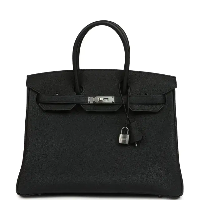 hermes Hermes Birkin 35 Black Togo Palladium Hardware
