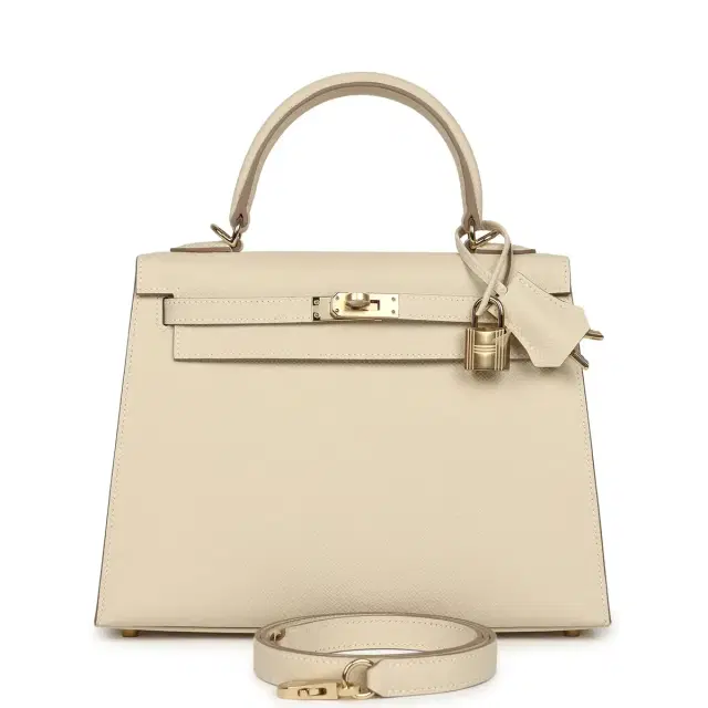 hermes Hermes Kelly Sellier 25 Craie Epsom Permabrass Hardware
