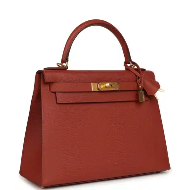 HERMÈS Hermes Kelly Sellier 28 Rouge Venitien Epsom Gold Hardware | Thumbnail 2