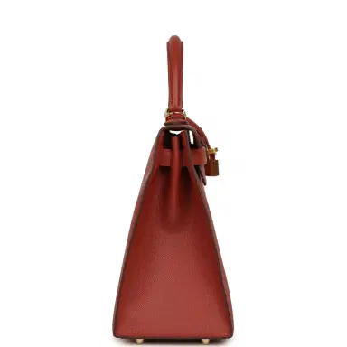 HERMÈS Hermes Kelly Sellier 28 Rouge Venitien Epsom Gold Hardware | Thumbnail 3
