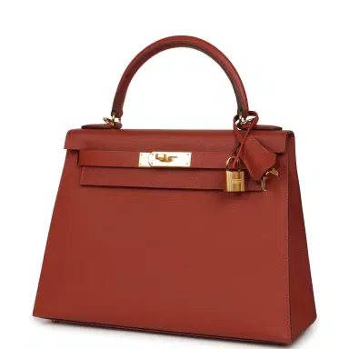 HERMÈS Hermes Kelly Sellier 28 Rouge Venitien Epsom Gold Hardware | Thumbnail 5